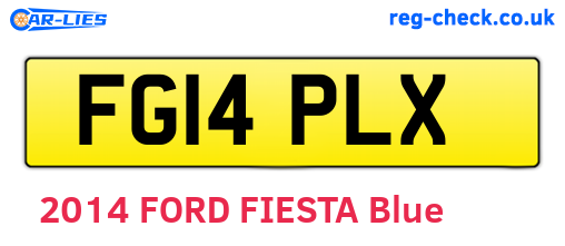 FG14PLX are the vehicle registration plates.