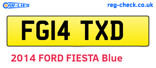 FG14TXD are the vehicle registration plates.