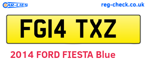 FG14TXZ are the vehicle registration plates.