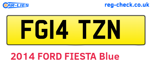 FG14TZN are the vehicle registration plates.