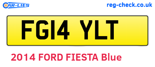 FG14YLT are the vehicle registration plates.