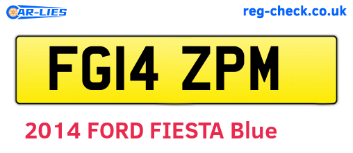 FG14ZPM are the vehicle registration plates.