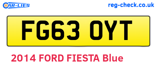 FG63OYT are the vehicle registration plates.