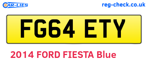 FG64ETY are the vehicle registration plates.