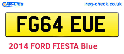 FG64EUE are the vehicle registration plates.