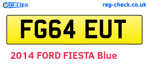 FG64EUT are the vehicle registration plates.
