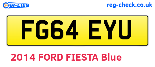FG64EYU are the vehicle registration plates.