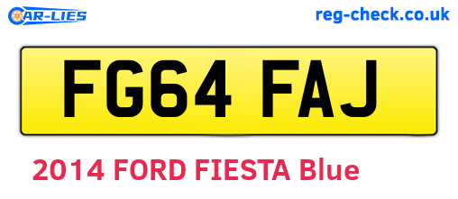 FG64FAJ are the vehicle registration plates.