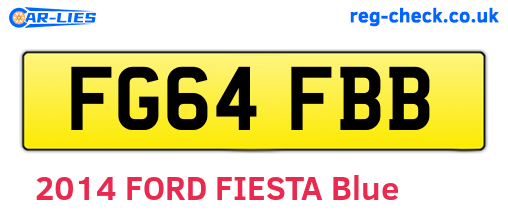 FG64FBB are the vehicle registration plates.