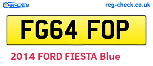 FG64FOP are the vehicle registration plates.