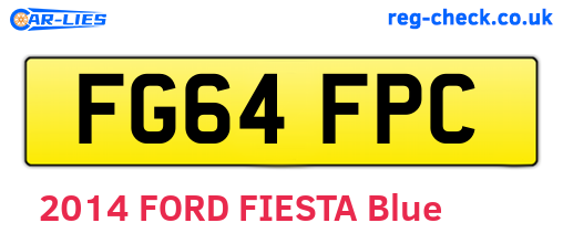 FG64FPC are the vehicle registration plates.