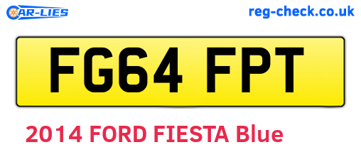 FG64FPT are the vehicle registration plates.