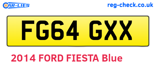 FG64GXX are the vehicle registration plates.