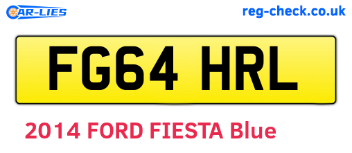 FG64HRL are the vehicle registration plates.