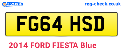 FG64HSD are the vehicle registration plates.