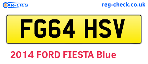FG64HSV are the vehicle registration plates.