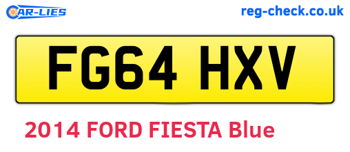 FG64HXV are the vehicle registration plates.