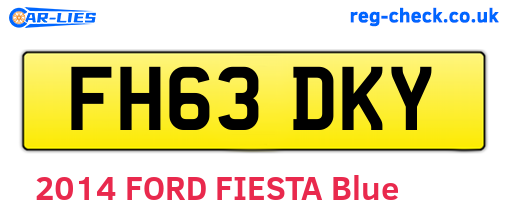 FH63DKY are the vehicle registration plates.