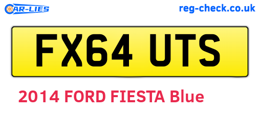 FX64UTS are the vehicle registration plates.