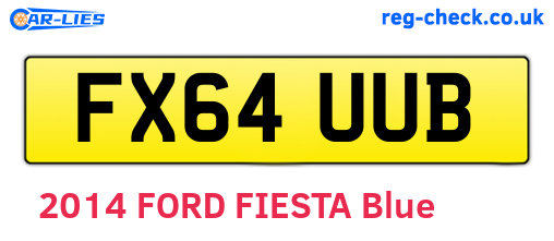 FX64UUB are the vehicle registration plates.