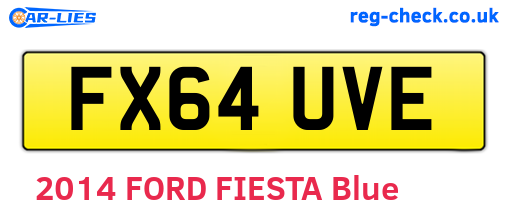 FX64UVE are the vehicle registration plates.