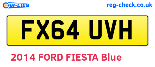 FX64UVH are the vehicle registration plates.
