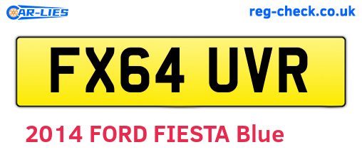 FX64UVR are the vehicle registration plates.