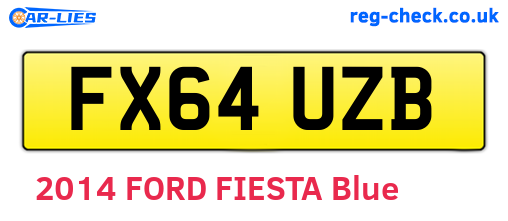 FX64UZB are the vehicle registration plates.