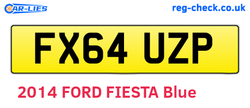 FX64UZP are the vehicle registration plates.