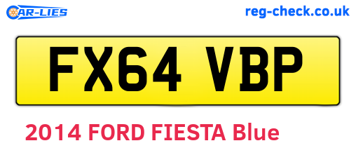 FX64VBP are the vehicle registration plates.