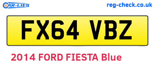 FX64VBZ are the vehicle registration plates.
