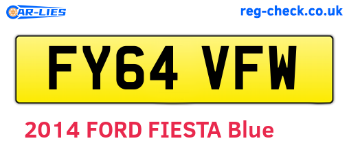 FY64VFW are the vehicle registration plates.