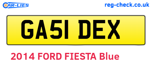 GA51DEX are the vehicle registration plates.