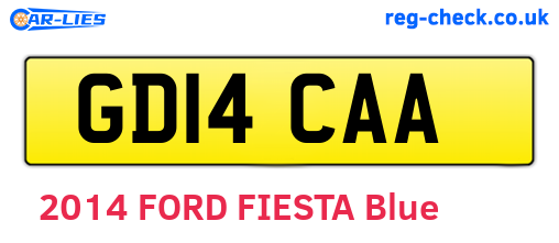 GD14CAA are the vehicle registration plates.