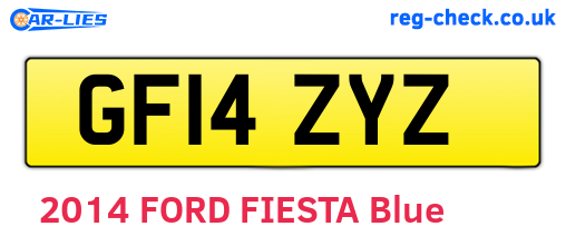 GF14ZYZ are the vehicle registration plates.