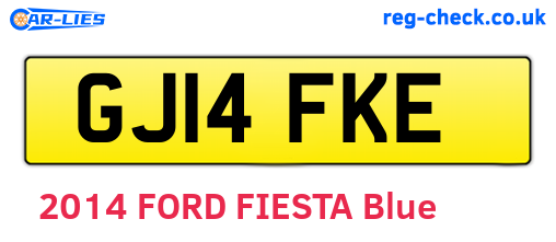 GJ14FKE are the vehicle registration plates.