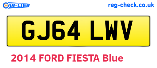 GJ64LWV are the vehicle registration plates.