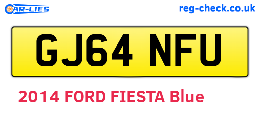 GJ64NFU are the vehicle registration plates.