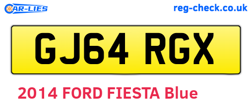 GJ64RGX are the vehicle registration plates.