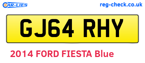 GJ64RHY are the vehicle registration plates.