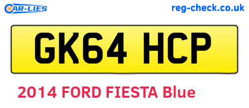 GK64HCP are the vehicle registration plates.