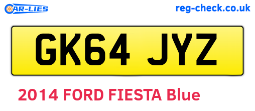 GK64JYZ are the vehicle registration plates.