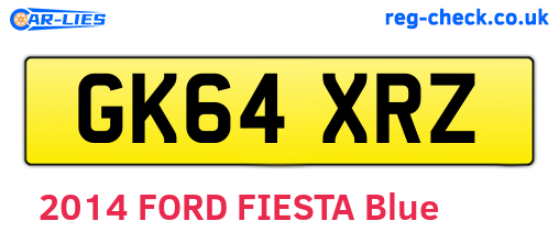 GK64XRZ are the vehicle registration plates.
