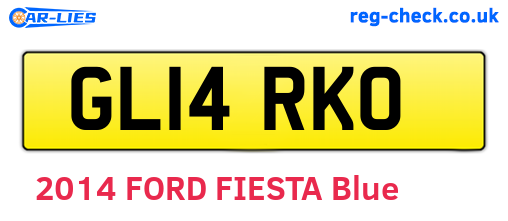 GL14RKO are the vehicle registration plates.