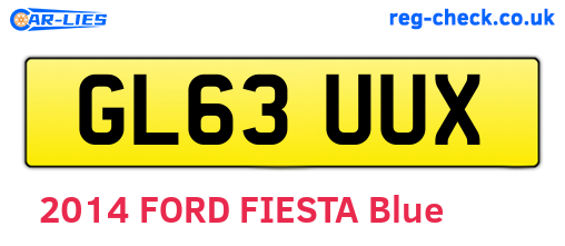 GL63UUX are the vehicle registration plates.