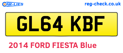 GL64KBF are the vehicle registration plates.