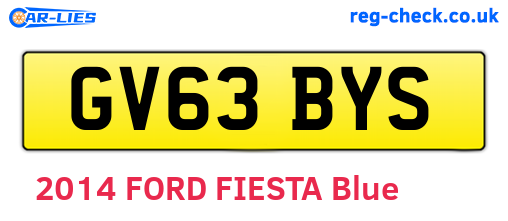 GV63BYS are the vehicle registration plates.