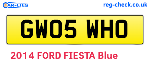 GW05WHO are the vehicle registration plates.