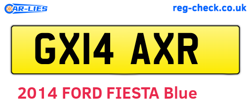 GX14AXR are the vehicle registration plates.