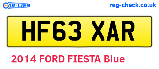 HF63XAR are the vehicle registration plates.